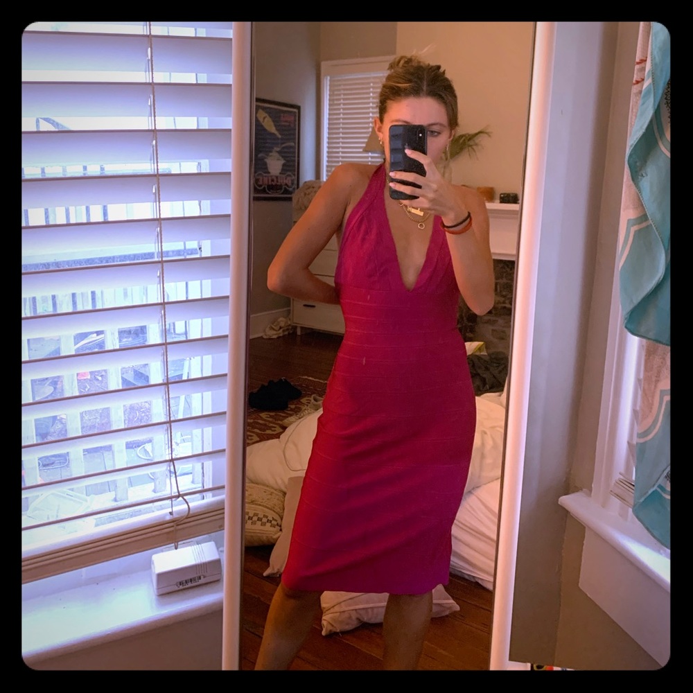 Authentic Herve Leger Halter Bandage Dress
